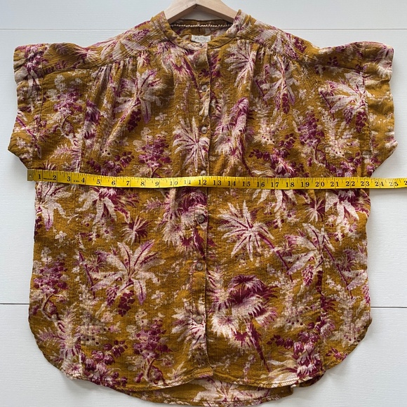 Pilcro by Anthropologie Floral Button Up Top Blouse Size Small Medium (S/M) - Picture 10 of 14